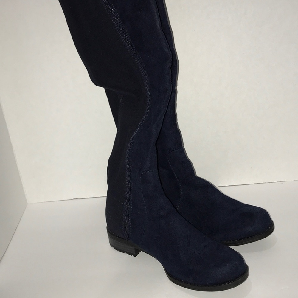 Navy suede knee high Liz Claiborne boots sz 5.5